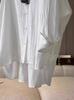 Camisa de manga comprida branca de comércio exterior feminina primavera e verão camisa solta emagrecedora protetor solar design chique senso casual top
