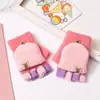 Luvas Quentes de Frango Desenho Animado para Bebê Outono e Inverno À Prova de Frio Espessadas Fofas Meninos e Meninas Cinco Dedos Meio Dedo Tampa Flip