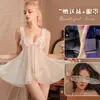 Noche Sexy Camisón con Abertura Sexy Pijama Ropa Interior Sexy Tentación Hueco Tirante Transparente Ropa de Casa