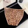 Romero Salvaje~Nuevas Bragas Sexys con Estampado de Leopardo para Mujer Puro Deseo Seda Hueca Suave Delgada Transpirable Tanga de Tiro Bajo para Mujer