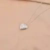 Colar Foto Moldura Prata Coreana Padrão Criativo Coração de Pêssego Moda Diária Versátil Casal Melhor Amigo Colar Atacado