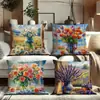 Floreros de Primavera Pastoral para Repisa de Ventana Fundas de Almohada Más Vendidas en Amazon Transfronterizo Fundas de Almohada para Oficina Dormitorio