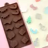 Molde de Silicona de Grado Alimenticio Transfronterizo para Chocolate Hoja Completa 10 Cavidades Cuadradas Suministros para Hornear Chocolate Fácil Desmoldeado Al Por Mayor