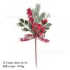 Galhos de pinha artificial de Natal transfronteiriços, flocos de neve, agulhas de pinheiro, bagas, galhos de frutas vermelhas, galhos de decoração de feriado, buquê de agulhas de pinheiro de Natal