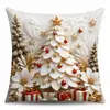 Funda de Almohada Temática Navideña 2026 con Diseños de Santa, Muñeco de Nieve y Renos para Decoración de Sala de Estar y Dormitorio, Funda de Cojín al por Mayor