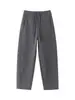 Pantalones Gruesos con Forro de Felpa y Dobladillo Curvo para Mujer, Novedad Otoño/Invierno 2026, de Cintura Alta, Adelgazantes, Corte Holgado, Pantalones Deportivos, Pantalones Casuales de Lana de Acetato