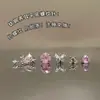 Primer Amor de Sakura Carta de Amor Mariposa de Primavera Hueso del Oído Pequeño y Fresco Aretes de Hueso del Oído Aretes de Acero de Titanio Pequeños y Exquisitos Aretes de Hueso del Oído