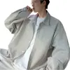 Moda de otoño para hombre: Camisa de estilo japonés, juvenil, a rayas blancas y negras, camisa de manga larga de corte holgado, a la moda, estilo americano