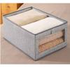 Caja de Almacenamiento con Ventana Visual de Tela de Algodón y Lino Caja de Almacenamiento Organización de Ropa Plegable Armario para el Hogar Caja de Almacenamiento de Algodón y Lino Japonesa