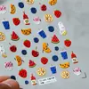 Pegatinas para Uñas Artísticas de Frutas Moji Ping an de Shanghái M813 Lindas Simples Serie de Frutas Manzana Fresa Durazno Limón