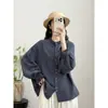 Elegante e artística camisa de gaze de algodão com manga de renda para mulheres, novo estilo de outono, moderna, rejuvenescedora, modeladora, camisa casual atacado