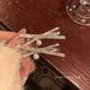 Horquilla de Cruz con Pedrería Estilo Ins, Horquilla Metálica para Cabello Suelto, Pinza Lateral, Pinza de Pico de Pato, Pinza para Cabello Suelto, Accesorios para el Cabello para Niñas, Adorno para la Cabeza