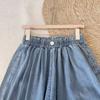 Jeans de Pierna Ancha Sueltos con Cintura Elástica y Dobladillo con Volantes, Estilo Japonés, Nuevo Otoño 2025