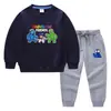 2023 Primavera y otoño nueva ropa infantil transfronteriza suéter para niños pantalones de dibujos animados conjunto de dos piezas bebé algodón traje de manga larga