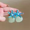 Concha de Estrella de Mar Aretes de Concha de Estrella de Mar Estilo Vacacional para Sesiones de Fotos en la Playa, Aretes de Estrella de Mar de Diseño Único