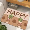 Tapete de Banheiro de Lama de Diatomáceas Capivara Fofa de Desenho Animado Absorvente Secagem Rápida Antiderrapante Tapete de Entrada