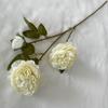 Flor de Seda de Peonía Simulada de 3 Cabezas Estilo Europeo Boda Decoración del Hogar Flor Falsa Arreglo para Arco de Boda Flor de Peonía Simulada