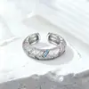 Anel Aberto Tendência Orelha de Trigo Escovado Italiano Banhado a Platina Moda Versátil do Xiaohongshu
