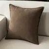 Cojín de felpa de alta gama, cojín para sofá de sala de estar, almohadilla de respaldo de color liso estilo nórdico, cojín de terciopelo lujoso