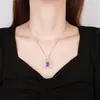 Otoño e Invierno Nuevo Joyería Huabi Diamante de Alto Carbono Corte Flor de Hielo Diamante de Color Incrustado en Cobre Moda Lujo Accesible Colgante 10*12