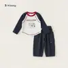 Roupa Infantil Youbao 2026 Nova Coleção Primavera e Outono Blusa Infantil Raglan Color Block Camiseta Manga Longa para Meninas