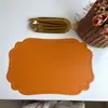 Jogo Americano de Couro Retrô Transfronteiriço Impermeável à Prova de Óleo Jogo Americano de Mesa Ocidental Almofada de Isolamento Térmico para Casa Nórdica Jogo Americano de Mesa Almofada Anti-queimadura Porta-copos