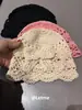 Nuevo Estilo Primavera y Verano 2025 Sombrero de Ganchillo Tejido Hueco Delgado Moda para Mujer Estilo Étnico Sombrero con Lazo