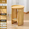 Mesa de Centro de Ratán, Sala de Estar, Mesa Auxiliar para Sofá en Casa, Mesa Auxiliar Sencilla para Dormitorio, Mesa de Té para Apartamento Pequeño, Mesa Redonda Pequeña con Almacenamiento