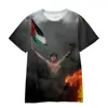 Camiseta Masculina de Manga Curta com Estampa Digital 3D de Bandeira Venda Direta da Fábrica para Jovens