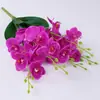 Orquídea Phalaenopsis Artificial com Folhas Flor Falsa Mini Orquídea Decoração de Casa Adereços de Fotografia Enfeites Flor de Bonsai Arranjo