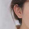 Pendientes asimétricos coreanos de plata S925 con aguja AB, edición para mujer, estilo retro, con gemas y letras de amor, con hebilla para la oreja