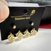Pendientes Creativos de Acero de Titanio para Mujer, Tres Pares, Clavos Pequeños para Cartílago, Mini Pendientes Modernos y Sencillos, Pendientes Sencillos Estilo Chino