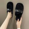 Mules Peludos de Mujer con Punta Cerrada, Moda para Exteriores, Forro de Felpa, Mules Planos de Piel de Conejo para Otoño e Invierno, Pantuflas Blancas de Algodón, Antideslizantes