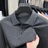 Suéter de punto de manga larga para hombre al por mayor transfronterizo, camisa base delgada de mezcla de lana con cuello para primavera y otoño para hombres de mediana edad
