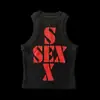 2025 Verão Europeu e Americano Street Style Hottie Y2K Slim com Estampa de Letras Decote Halter Sem Mangas Colete Top Feminino