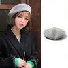 Chapéu Boina de Lã Estilo Irmã Teng para Mulheres Retrô Britânico Grande Circunferência da Cabeça Preto Pintor Outono e Inverno Chapéu de Feltro de Lã Chapéu Boina