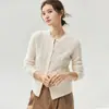 Nuevo Cardigan de Cachemir 100% Puro Otoño 2026 para Mujer Cuello Redondo Estilo Coreano Suéter de Punto Trenzado