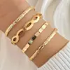Pulsera Ancha de Flor de Personalidad Nueva Transfronteriza Europea y Americana Joyería de Mano Geométrica Abierta Fría de Gama Alta Ajustable Venta al por Mayor