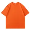 Camiseta de Algodón Peinado de Manga Corta 180g para Hombre Cuello Redondo Camiseta Lisa de Algodón Camisa Básica Casual de Manga Corta para Hombre