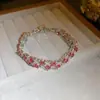 ¡Pulsera apilada de diamantes de colores! Pulsera de calabaza con circonita chapada en oro real, joyería de diseño niche estilo ins coreano para mujer