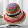 Elegante estilo arco-íris palha pescador chapéu feminino primavera e verão proteção solar guarda-sol praia férias praia chapéu de sol foto