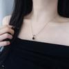 Collar de plata de ley S925 de alta calidad con cuentas de plata y hueso de serpiente de ónix negro, elegante joyería de nicho, cadena de clavícula con gemas a juego para mujer