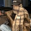 Bufanda de Mohair para Mujer Invierno 2024 Nuevo Estilo Chal Bufanda para Pareja a Cuadros Combinable Viaje Cálido Regalo de Cumpleaños