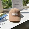 Gorra de pana de otoño e invierno para mujer, estilo coreano, con letras bordadas, para parejas, combina con todo, gorra de béisbol informal de moda, cara pequeña