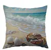 Fronha de Almofada Temática Verão Praia Mar Ondas Estrela-do-Mar Cavalo-Marinho Caranguejo Amazon Cross-Border do Fabricante Original, Personalizável