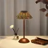 Comércio Exterior Transfronteiriço Metal de Luxo Leve Criativo Forma de Cogumelo Luz Noturna Regulável para Quarto Mesa de Cabeceira, Lâmpada de Mesa Aconchegante Forma de Guarda-chuva