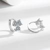 Moda Transfronteriza Europea y Americana Aretes de Trébol Amor Circonita Aguja de Plata S925 Chapado en Diamantes Minería Caliente Temperamento Aretes Corazón Melocotón