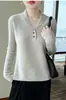 Chal de Punto 100% Lana para Mujer con Cuello Chal Tres Botones Tejido de Trenza Suéter Holgado Otoño/Invierno Nueva Llegada Versátil Prenda Base