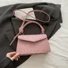 Bolsa de Mão Tendência Elegante Cor Sólida Simples 2026 Inverno Nova Casual Temperamento Ombro Único Transversal Pequena Quadrada Bolsa Feminina