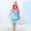 Toalla de baño con capucha de microfibra con estampado de dibujos animados para niños, toalla de playa tipo capa, fabricantes